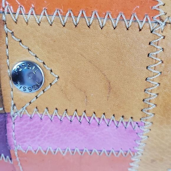 Fossil patchwork leather/suede bag. - Picture 7 of 8